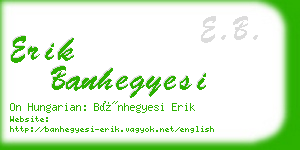 erik banhegyesi business card